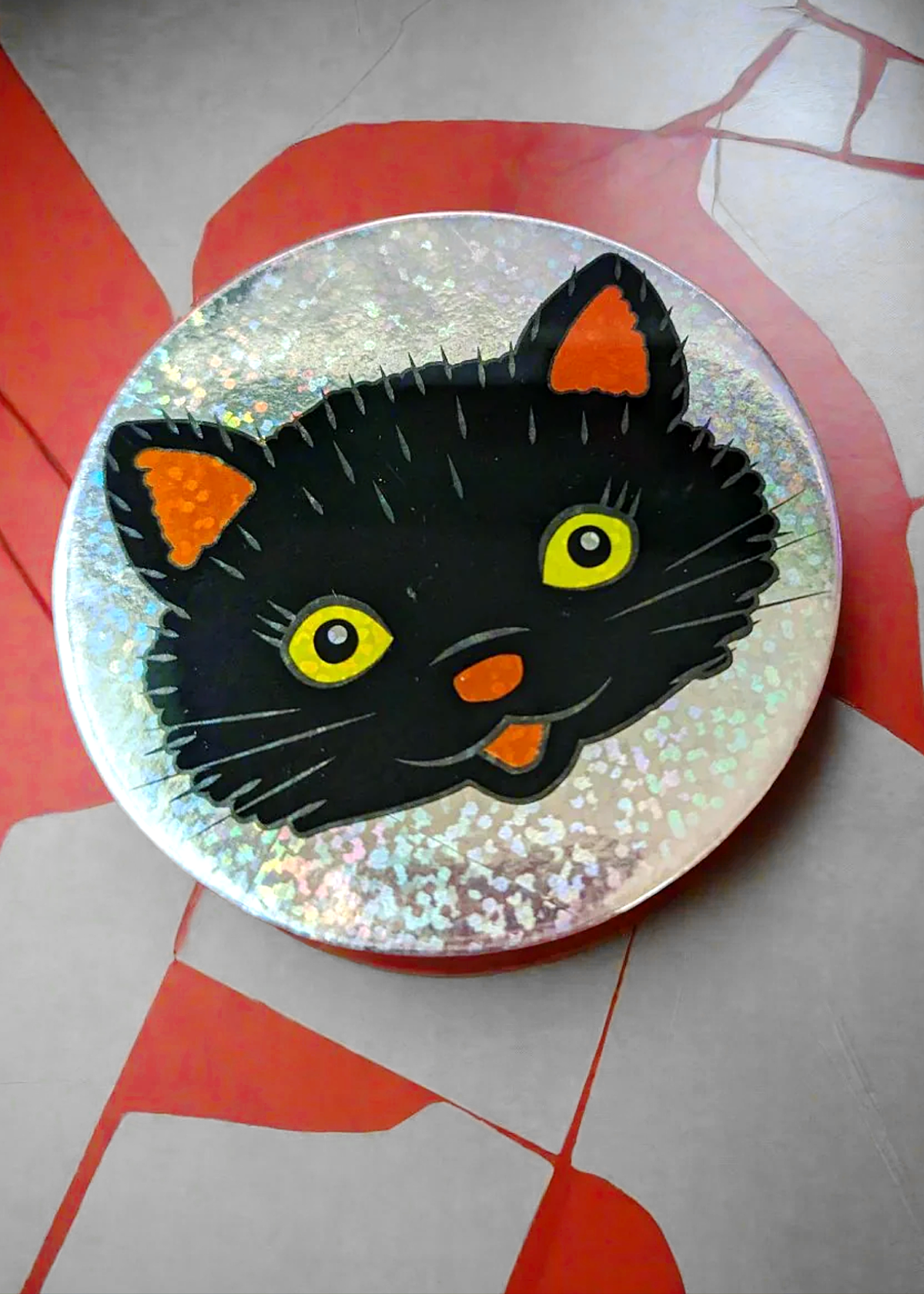 Black Cat Mini Pocket Mirror