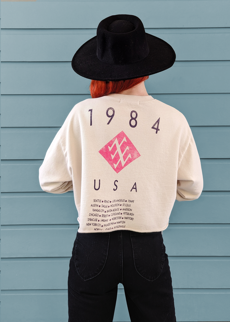 Daydreamer LA Duran Duran Seven and the Ragged Tiger 1984 Tour Crop Sweatshirt. Made in USA and officially licensed