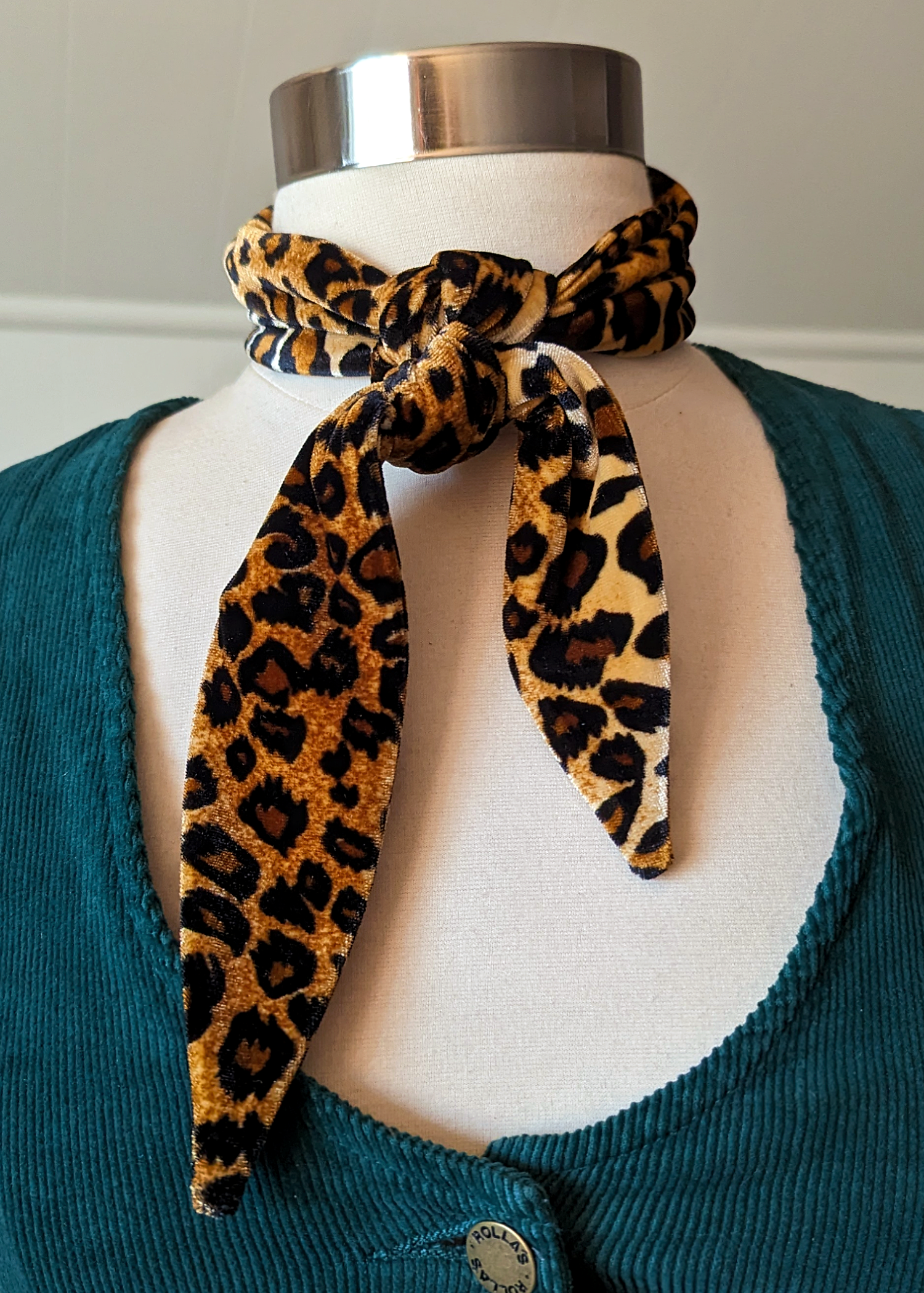 Plush Leopard Print Velvet Reversible Unisex Scarf | Bryant